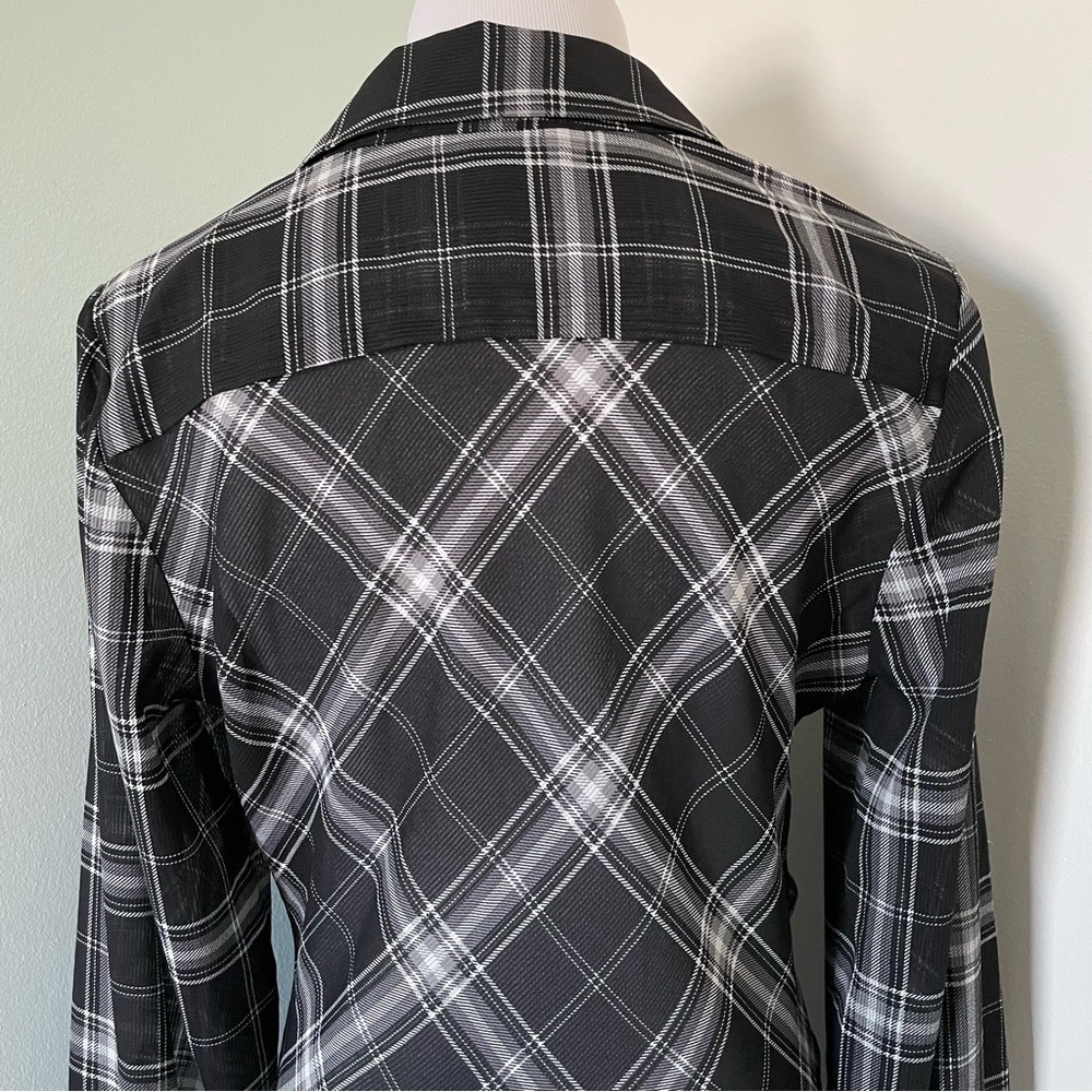 Laundry by Shelli Segal Checked Twisted Blouse Size M - Picture 10 of 13